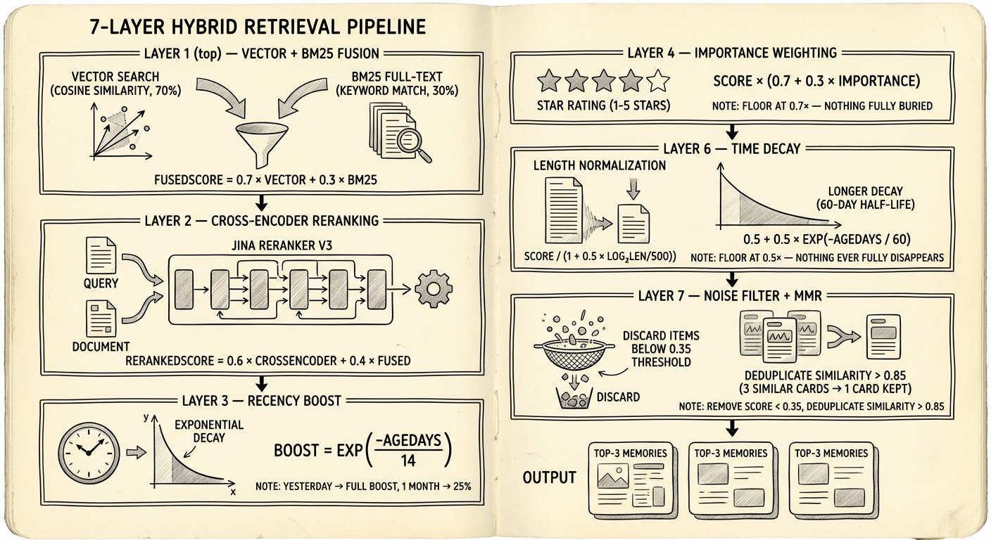 7-Layer Hybrid Retrieval Pipeline